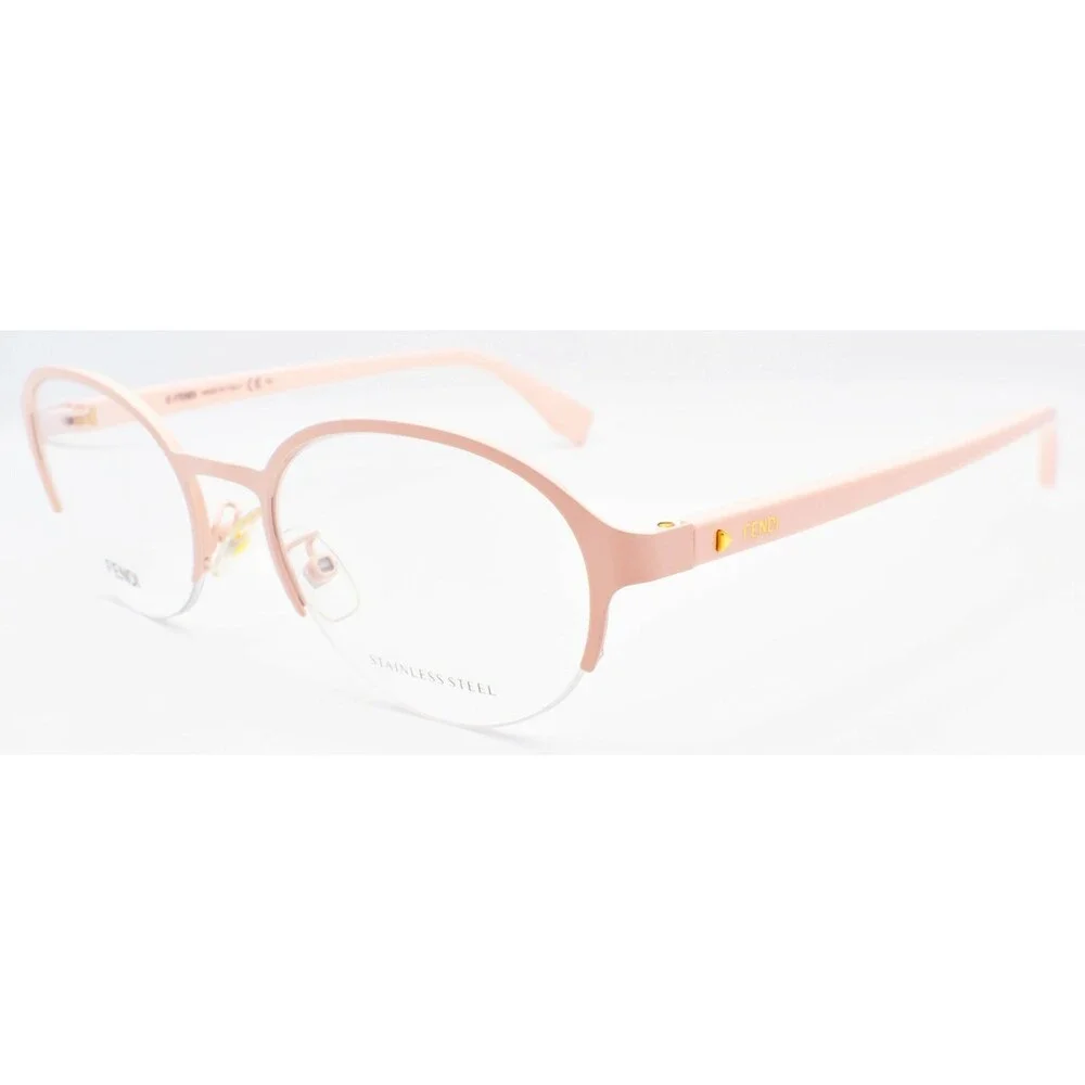 Fendi FF 0338/F 8KJ Women's Eyeglasses Frames Half-rim 52-19-140 Matte Pink